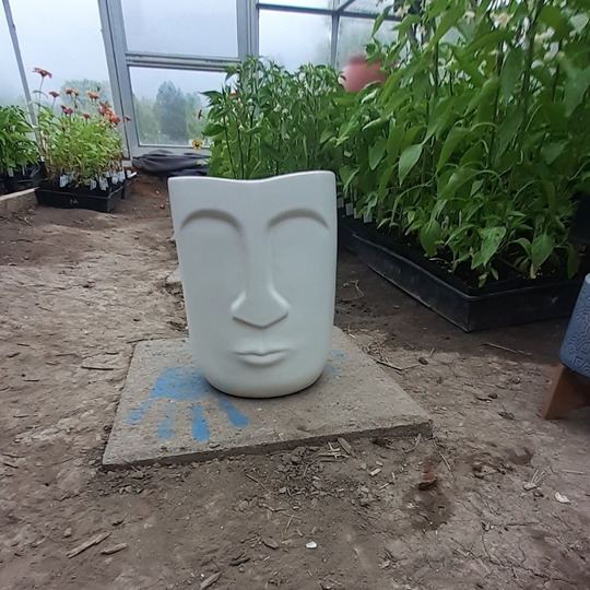 Tiki Face Pot, Planter, Unique Ceramic Piece, Tiki Pot