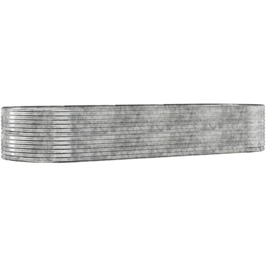 Garden Planter Silver 367x140x68 cm Powder-coated Steel Vidaxl Silver