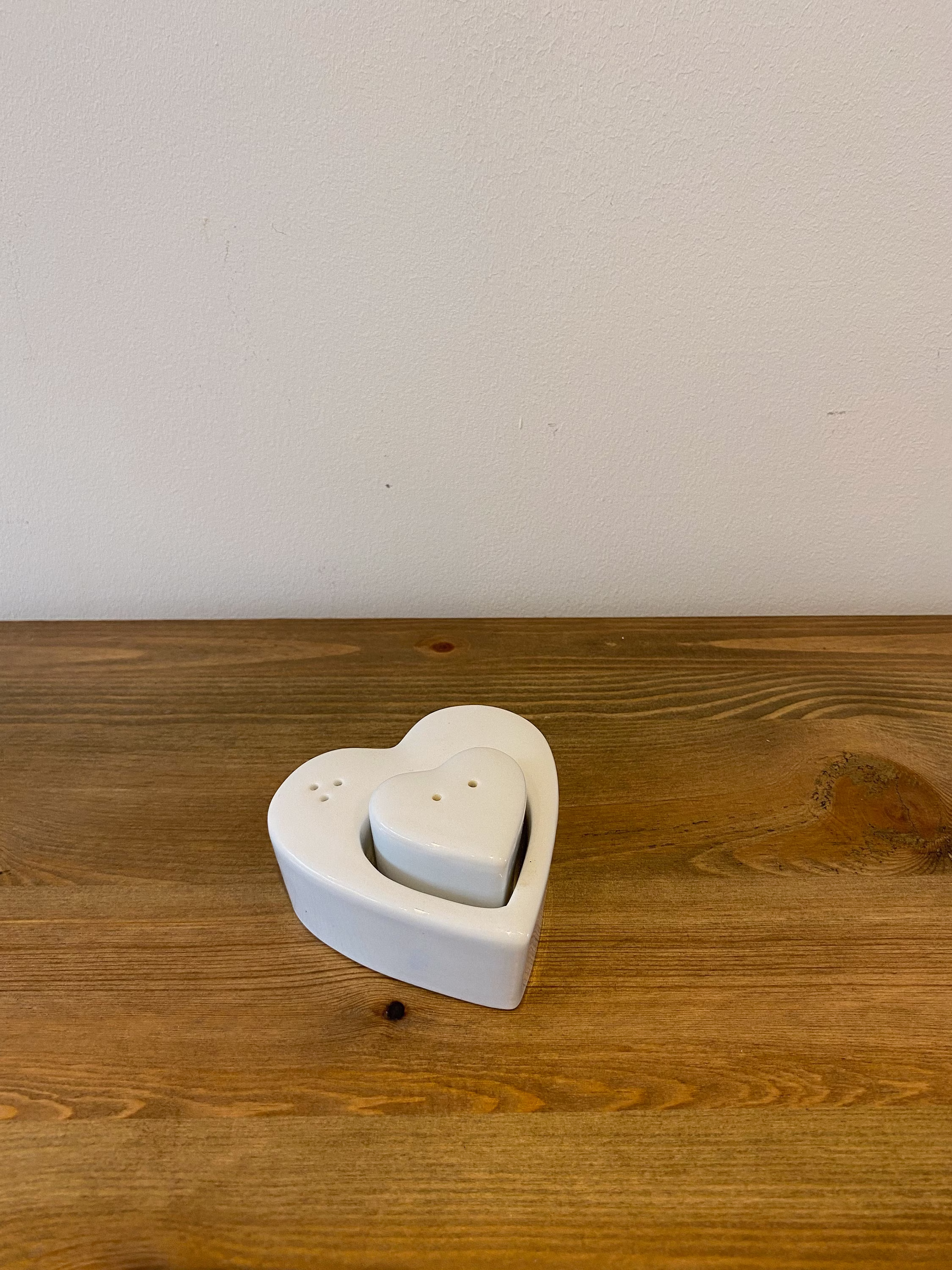 White Ceramic Vintage Heart Salt & Pepper Shakers in Love Gift