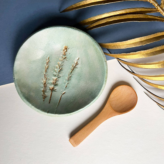 Green And Gold Salt Dish