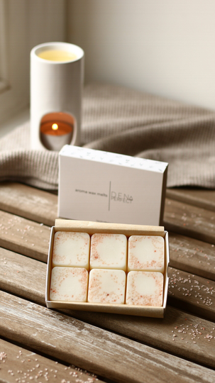 Pink Salt & Wood Soy Wax Melts Natural Vegan Strong Scented Home Fragrance Aromatherapy Essential Oil Gifts Box, For Her