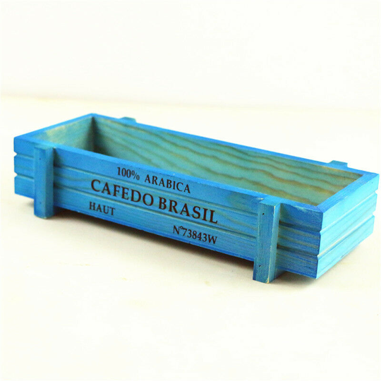 Litzee - Wooden Outdoor Garden Planter, Rectangular Flower Box, Outdoor Balcony Planter, Indoor & Outdoor Plant Pot 1pcs Blue