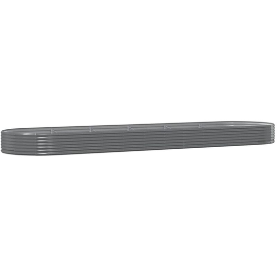 Garden Planter Powder-coated Steel 523x140x36 cm Grey Vidaxl Grey