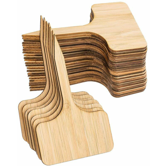 50 Pcs Bamboo Plant Labels With Marker, Garden Wood Plant Labels Seed Markers Pot Herbs Flowers Vegetables (50 Pcs)