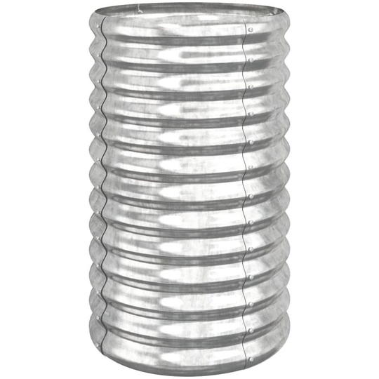 Garden Planter Powder-coated Steel 40x40x68 cm Silver Vidaxl Silver