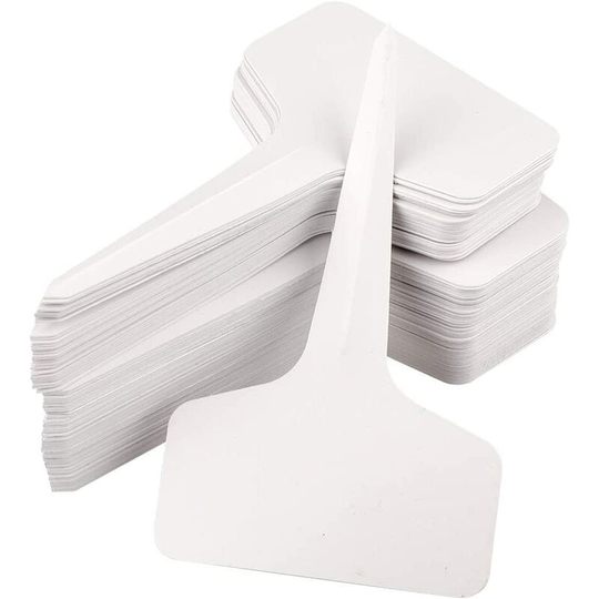 100 Pieces Plant Label Seedling Label Vegetable Garden Planting Waterproof Outdoor Plastic,White,7x5CM