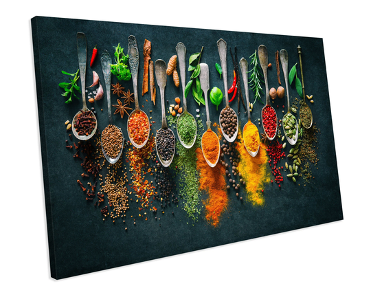 Herbs & Spices Food Kitchen Canvas Art Print Box Framed Picture Home Decor