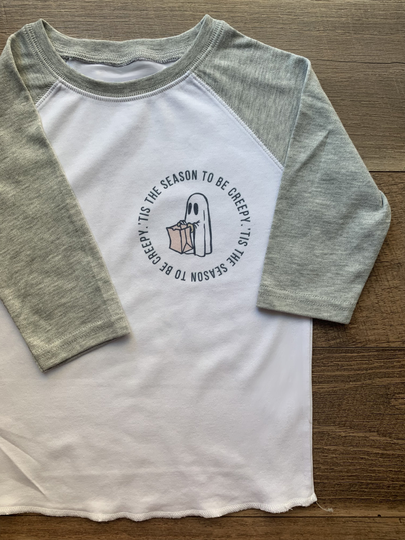 Tis The Season Ghost Halloween Baseball Tees | Toddler