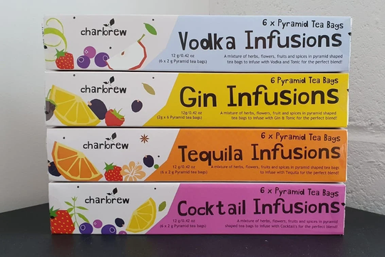 4 X 6 Premium Set Of Botanical Herb Infusion Pyramid Teabags - Blends For Gin, Tequila, Vodka, Cocktails