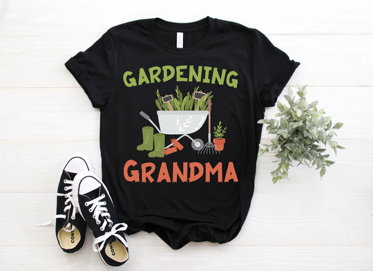 Gardening Grandma Gardener Cute T-Shirt, Home Garden, Plants Lover Grandmother Gardeners Gifts, Potted Succulent Plant, Mom Mother's Day