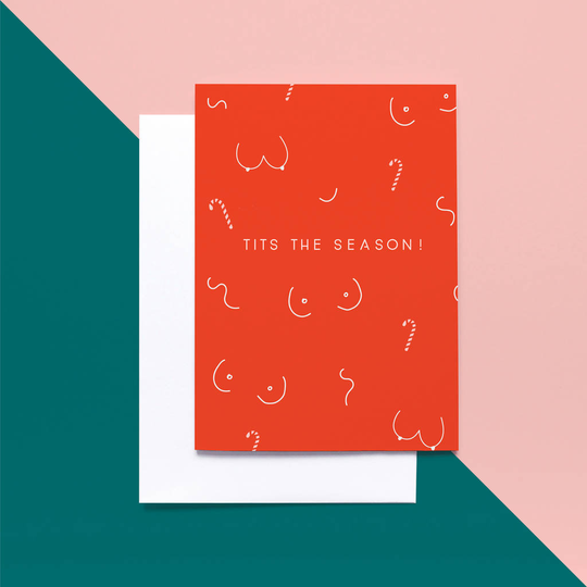Pack Of Four 'Tits The Season' Christmas Cards