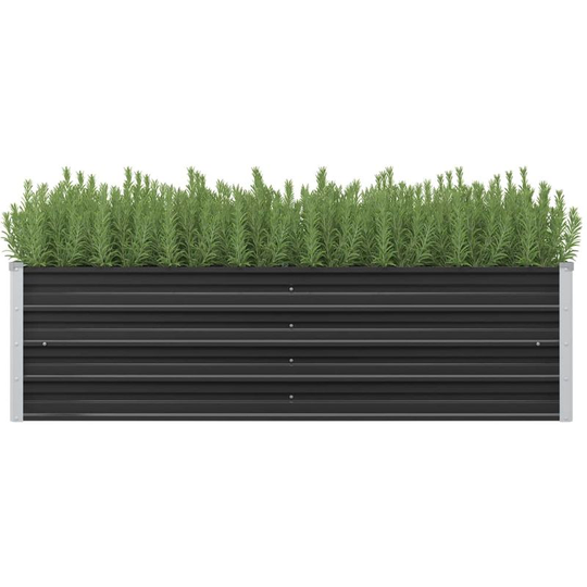 Hommoo - Garden Planter Anthracite 160x40x45 cm Galvanised Steel VD29852