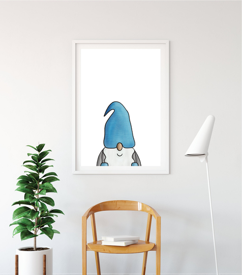 Nordic Gnome Christmas Wall Art, Modern Decorations, Scandinavian Holiday Print, Seasonal Home Decor