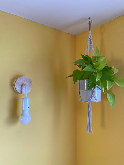Simple Natural Macrame Plant Hanger, Short Indoor Pot Holder, Plant Accessories, Boho Decor, Gift For Lover