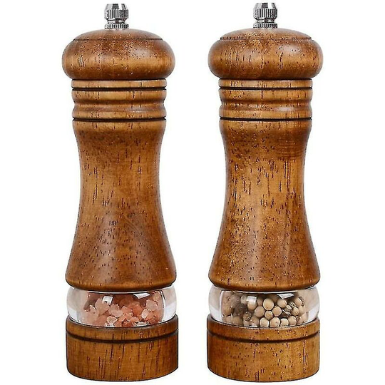 Pepper Grinder,wood Salt And Pepper Grinder Mills Sets,2 Pack,retro