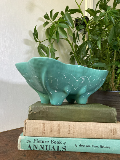 Turquoise Mid Century Planter