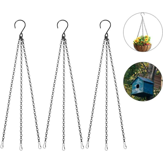 Langray - 3 sets of hanging basket chain metal flower pot chain for flower basket, planters, bird feeder, bird cage, lanterns and ornaments