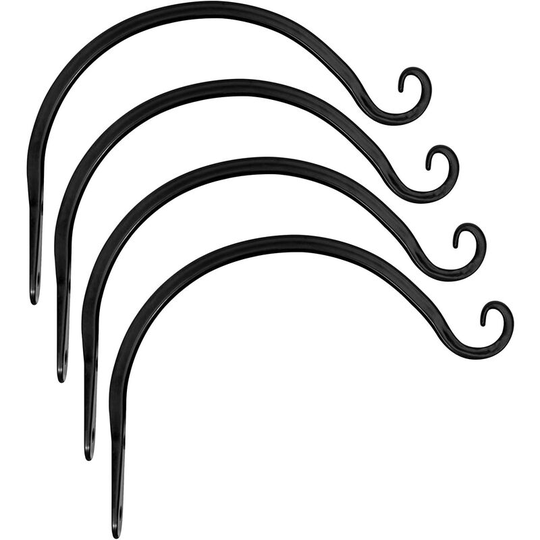 4 Pcs 8 inch Hanging Plant Bracket Hook Curved Plant Hanger for Indoor Outdoor, Black