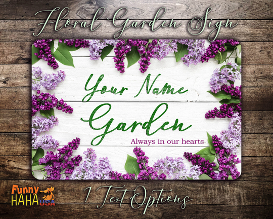 Flower Garden Sign Personalized With Weathered Wood Look