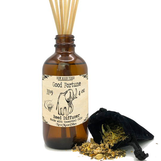 Good Fortune Luck Prosperity Success Conjure Herbal Reed Diffuser Wicca Enhance Intuition Confidence Courage Manifest Goals
