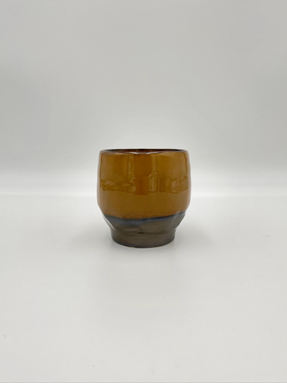 Coffee Brown & Caramel Ceramic Plant Pot, Modern Stylish, Simple Design, Houseplant, 11.5 cm, House Pot Gift