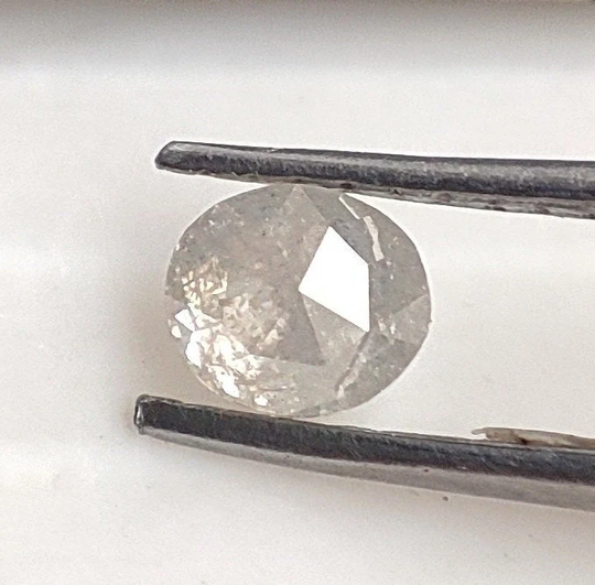 3.7x4.2 Mm Salt Pepper Diamond Rose Cut Oval, Natural Shape Aaa+ Loose Oval For Jewelry E6962Inc Dc