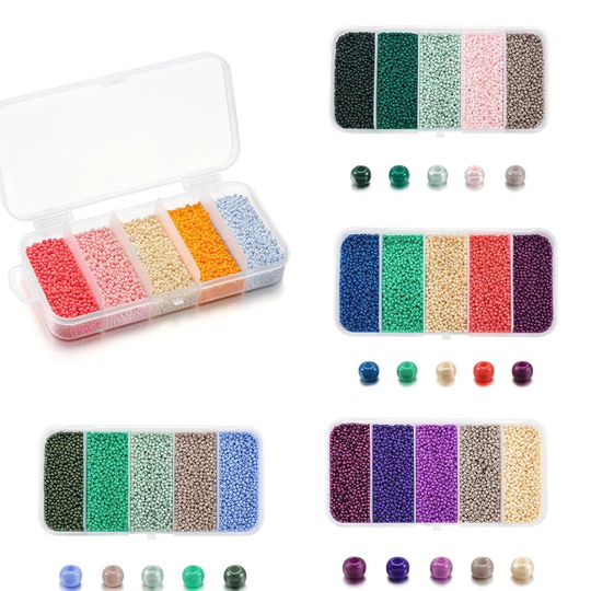 2mm Glass Seed Beads Czech Charm Crystal Spacer Round For Jewelry Making Accessories Set About 9000Pcs 1 Box