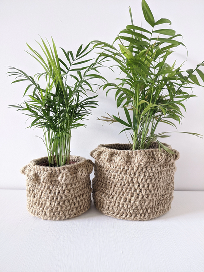 Handmade Boho Plant Basket/Cosy, Jute Basket/Cosy