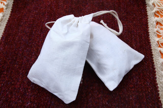 3x4 Inches Poly Cotton Muslin Bags. Single Drawstring Premium Quality Reusable Gift Pouches. Best For Storage & Gift
