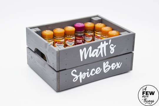 Personalised Spice Box | Rack Holder Herb Storage Kitchen