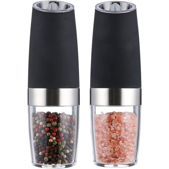 Electric Gravity Salt and Pepper Grinder Set Electric Salt and Pepper Grinder Electric Spices Manual Spices Adjustable Pregnancy One-handed Operation