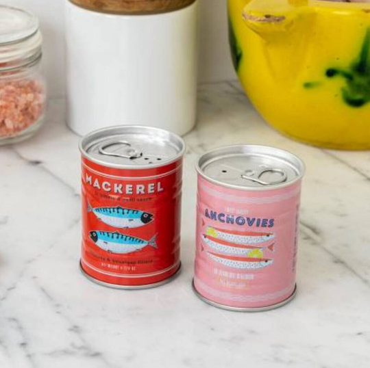 Vintage Fish Tin Salt And Pepper Shakers