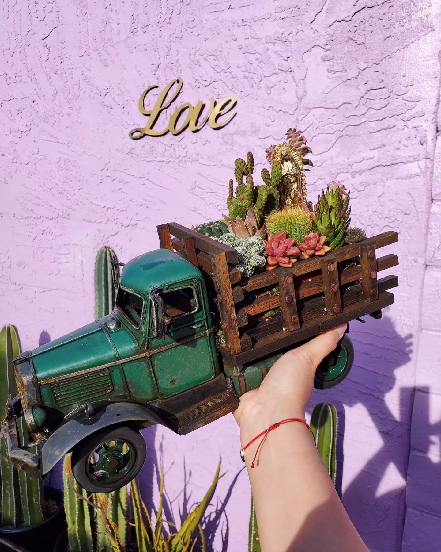 Vintage Green Truck Diy Planter