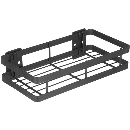 Asupermall - Floating Shelves Wall Mounted Kitchen Seasoning Bottle Storage Shelves Spice Rack Bathroom Organizer Holder,model:Black 25cm