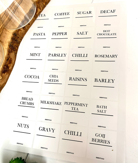 Personalised Labels, Custom White Label Bathroom/Kitchen Bottle Labels, Labels Only, Waterproof, Pantry Spice Labels