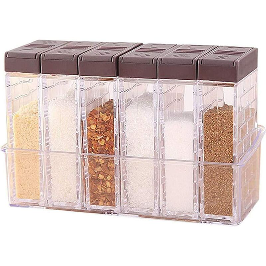Set Of 6 Salt And Pepper Shakers Spice Box Plastic Camping Spice Box For Storing Kitchen Spices