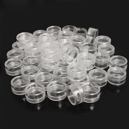 12 Pack Clear Plastic Round Storage Boxes 2.5ML Mini Cosmetic Sample Containers Small Bead Boxes