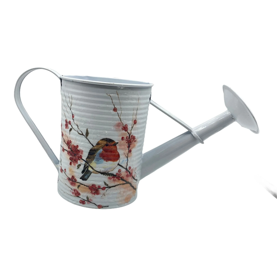 Decorative Watering Can, Robin Can For Garden, Metal Planter, Unique Garden Decor, Xmas Gift