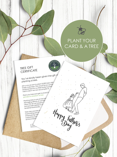Fathers Day Plantable Seeded Wildflower A6 Cards Eco Friendly Gift Including Certificate To Plant Their Own Tree At A Reforestation Project