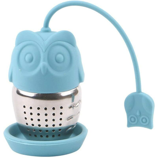 Banana Silicone Owl / Umbrella Tea Infuser Floating with Herb & Spice Filter - Reusable Tea Strainer with Removable Tray