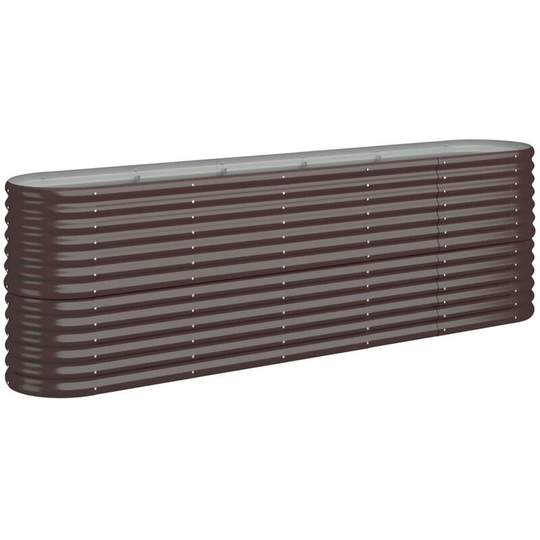 Garden Planter Powder-coated Steel 224x40x68 cm Brown vidaXL - Brown