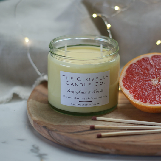Grapefruit & Neroli Scented Aromatherapy Soy Wax Vegan Candles