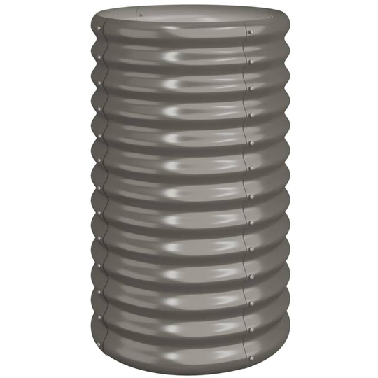 Garden Planter Powder-coated Steel 40x40x68 cm Grey Vidaxl Grey