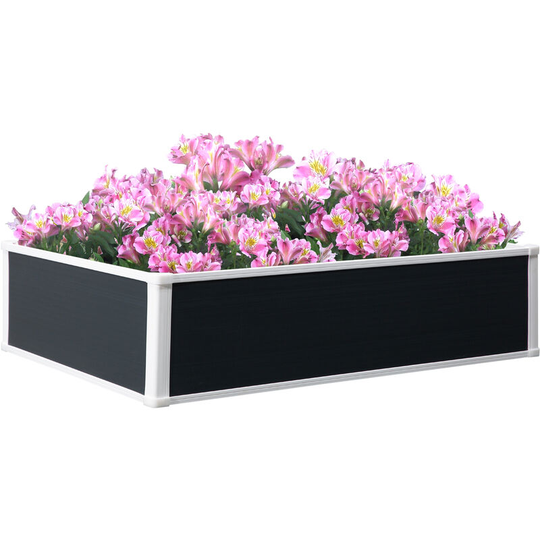 Outsunny - Garden Raised Bed Planter Grow Containers Flower Pot pp 120 x 90cm - Grey