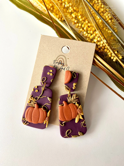 Fall Themed Earrings/Polymer Clay Jewelry Colors Clay For Fall Seasonal Dangles Chic