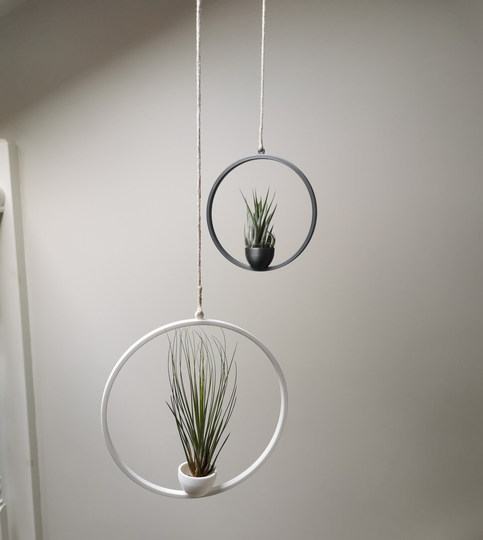 Hanging Air Plant Hanger, Ring Design With Pot, Home Décor, Holder, Planters, Pot