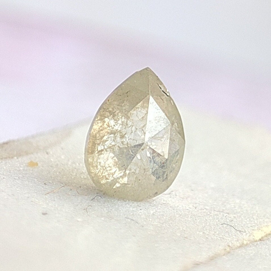0.40 Cts Salt Pepper Diamond Rose Cut Pears, Natural Diamond Shape Beads , Loose Pears 4x5.3mm Jewelry Das6786 Dc
