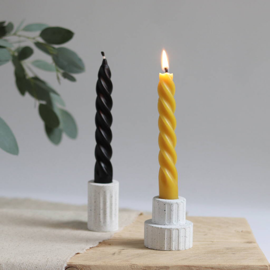 Spiral Beeswax Taper Candles - Seasonal Colours