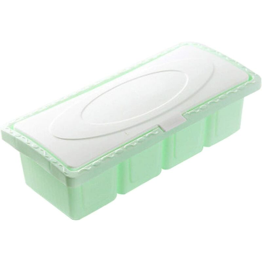 Spice Jars 4 Compartment Kitchen Seasoning Storage Box for Coffee and Spices Salt and Pepper 21 * 9.5 * 5.8cm Green 1 Pcs