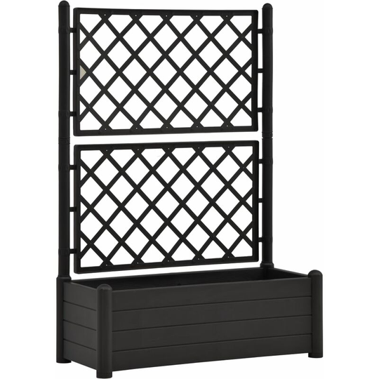 Garden Planter with Trellis 100x43x142 cm pp Anthracite Vidaxl Anthracite